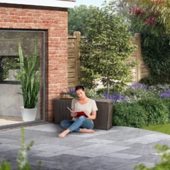 Keter Marvel Plus Outdoor Garden Storage Box 270L - Brown -Garden Decoration Shop 12808515 1375055071386887