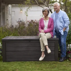 Keter Westwood Outdoor Garden Storage Box 570L - Brown -Garden Decoration Shop 12828828 1424858568511597