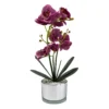 Orchid With Silver Glass Pot - Purple -Garden Decoration Shop 12879285 1854864281873732