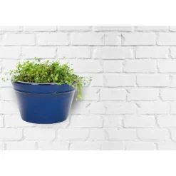 Chiswick Blue Glazed Wall Pot - 29cm -Garden Decoration Shop 12885698 9214843613983665