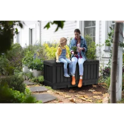 Keter Kentwood Outdoor Garden Storage Box 350L - Graphite -Garden Decoration Shop 12885762 2124899008544693