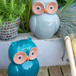 Ceramic Owl Garden Ornament - 25cm -Garden Decoration Shop 12890924 1294941773911491