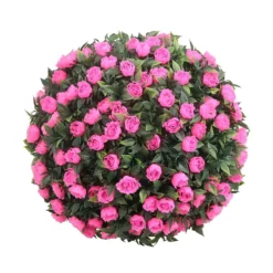 Artificial Topiary Ball - Pink Rose 5 Artificial Topiary Ball - Pink Rose -Garden Decoration Shop 12940692 1494977058670175
