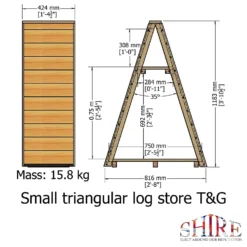 Shire Small Triangular Log Store Tongue And Groove -Garden Decoration Shop 13082825 2104862456565036
