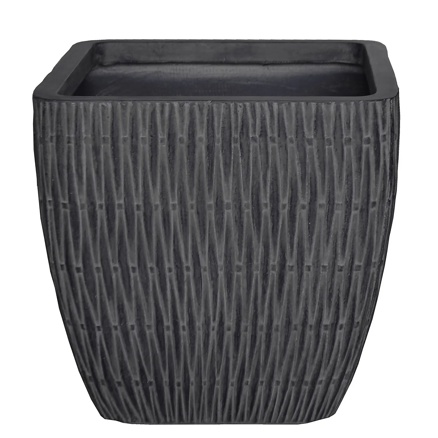 House Beautiful Roma Weave Charcoal Square Pot - 44cm 3 House Beautiful Roma Weave Charcoal Square Pot - 44cm