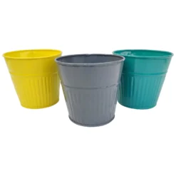 Ribbed Planter (3 Colour Mix) - 14cm 14 Ribbed Planter (3 Colour Mix) - 14cm -Garden Decoration Shop 13193958 6514933504131681