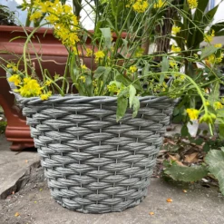 Faux Rattan Round Garden Planter 35cm -Garden Decoration Shop 13204842 1514951328895090