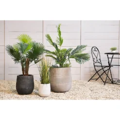 Liam Round Stripe Planter - Small -Garden Decoration Shop 13222484 2644929320827494