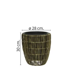 Kate Round Rattan Planter - Medium -Garden Decoration Shop 13222499 8384934511132339