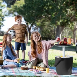 Keter GoBar Outdoor Ice Cooler Table Garden Furniture - Dark Grey / Cream -Garden Decoration Shop 13412933 2094910901750129