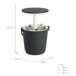 Keter GoBar Outdoor Ice Cooler Table Garden Furniture - Dark Grey / Cream -Garden Decoration Shop 13412933 6674910901778806