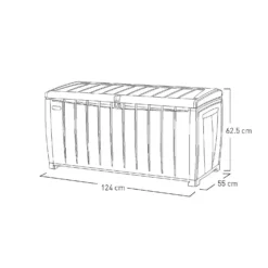 Keter Ace Outdoor Garden Storage Box 124 X 55 X 62.5 Cm - Grey And Black -Garden Decoration Shop 13432924 1804947994784994