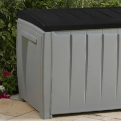 Keter Ace Outdoor Garden Storage Box 124 X 55 X 62.5 Cm - Grey And Black -Garden Decoration Shop 13432924 3844947994747044
