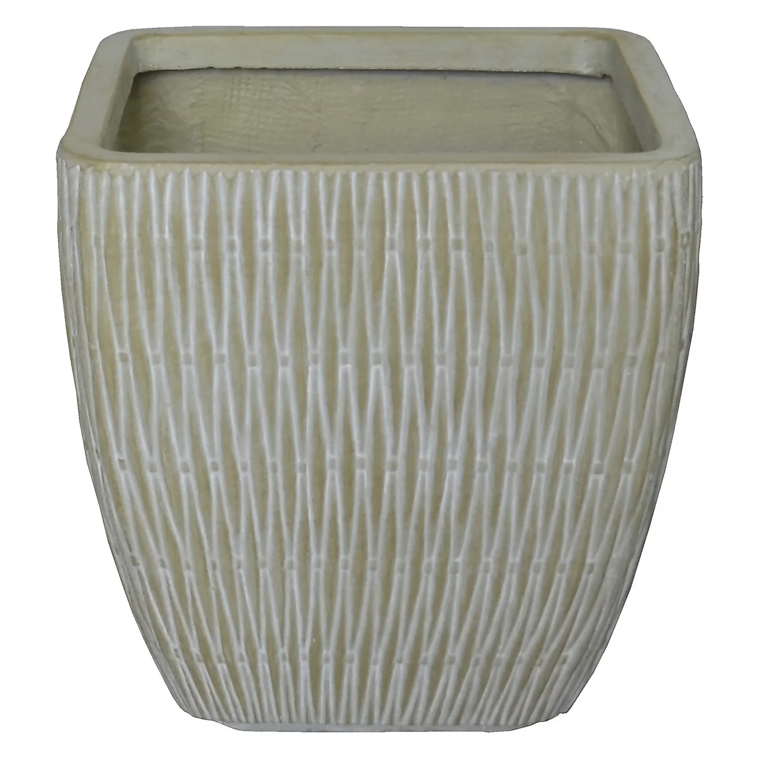 House Beautiful Roma Weave Square Pot Sand - 44cm 3 House Beautiful Roma Weave Square Pot Sand - 44cm