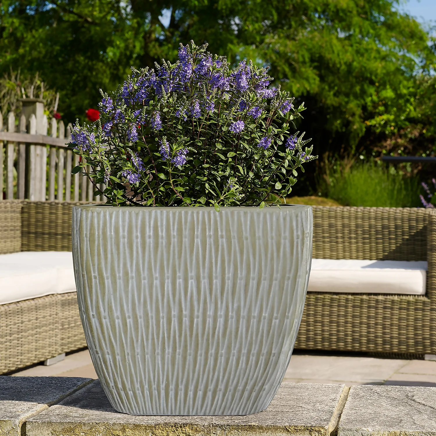 House Beautiful Roma Weave Square Pot Sand - 44cm 4 House Beautiful Roma Weave Square Pot Sand - 44cm - Image 2