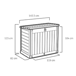 Keter Store It Out Ace Outdoor Garden Storage Shed 1200L - Grey / Graphite -Garden Decoration Shop 13531577 1964925770704849