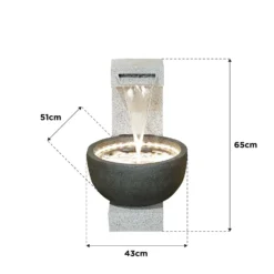 Stylish Fountain Solitary Pour Water Feature With LEDs 9 Stylish Fountain Solitary Pour Water Feature With LEDs -Garden Decoration Shop 13846046 1294978880968719