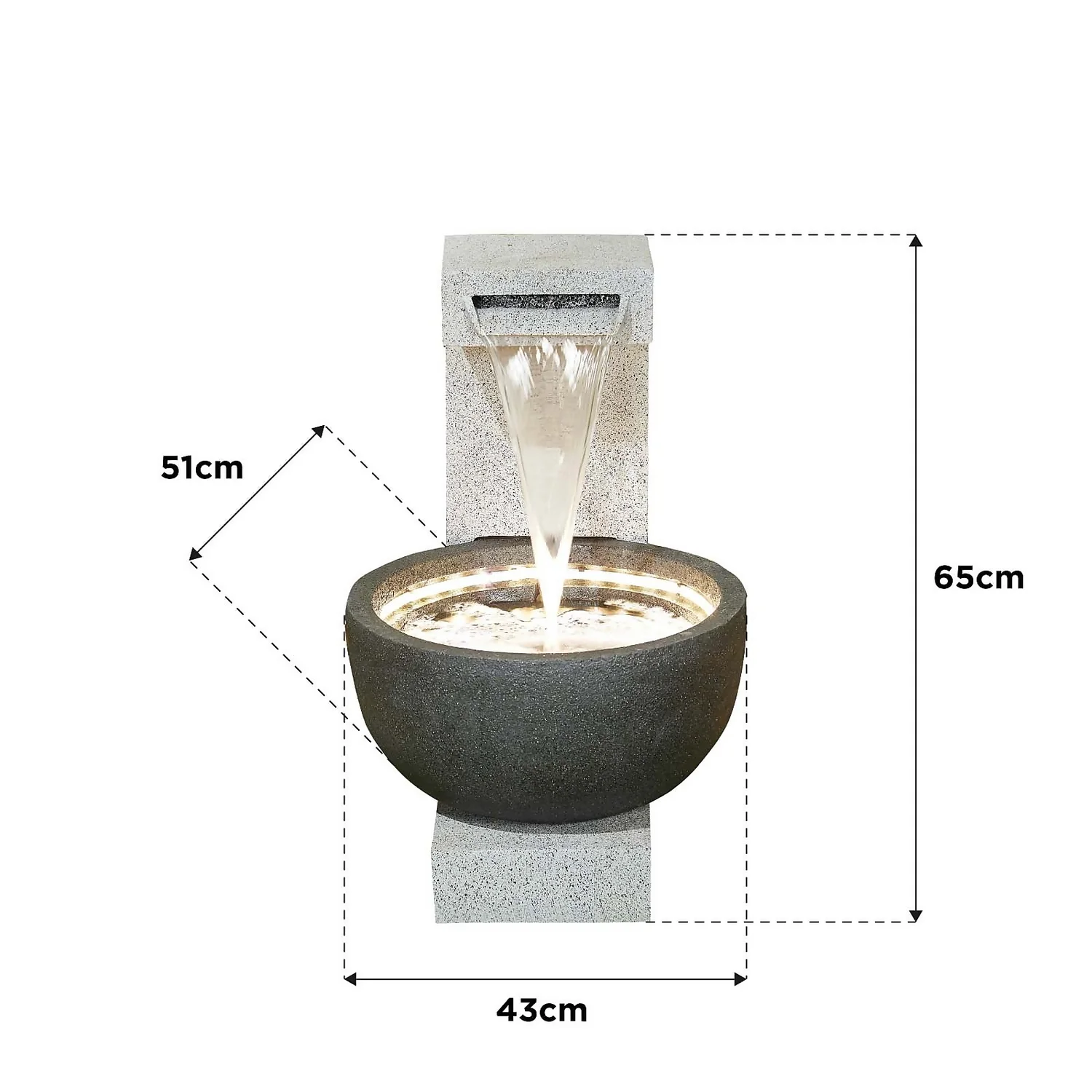 Stylish Fountain Solitary Pour Water Feature With LEDs 6 Stylish Fountain Solitary Pour Water Feature With LEDs - Image 4