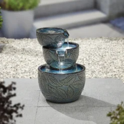 Stylish Fountain Fossil Leaf Water Feature With LEDs -Garden Decoration Shop 13846049 1864962028237914