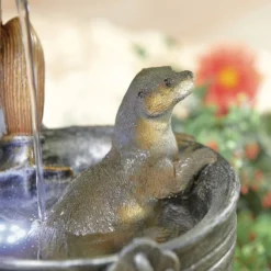 Stylish Fountain Playful Otters Water Feature With LEDs -Garden Decoration Shop 13846072 1744962027851034