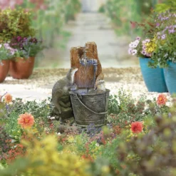 Stylish Fountain Playful Otters Water Feature With LEDs -Garden Decoration Shop 13846072 1994962027889299