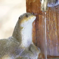 Stylish Fountain Playful Otters Water Feature With LEDs -Garden Decoration Shop 13846072 8474962027929886