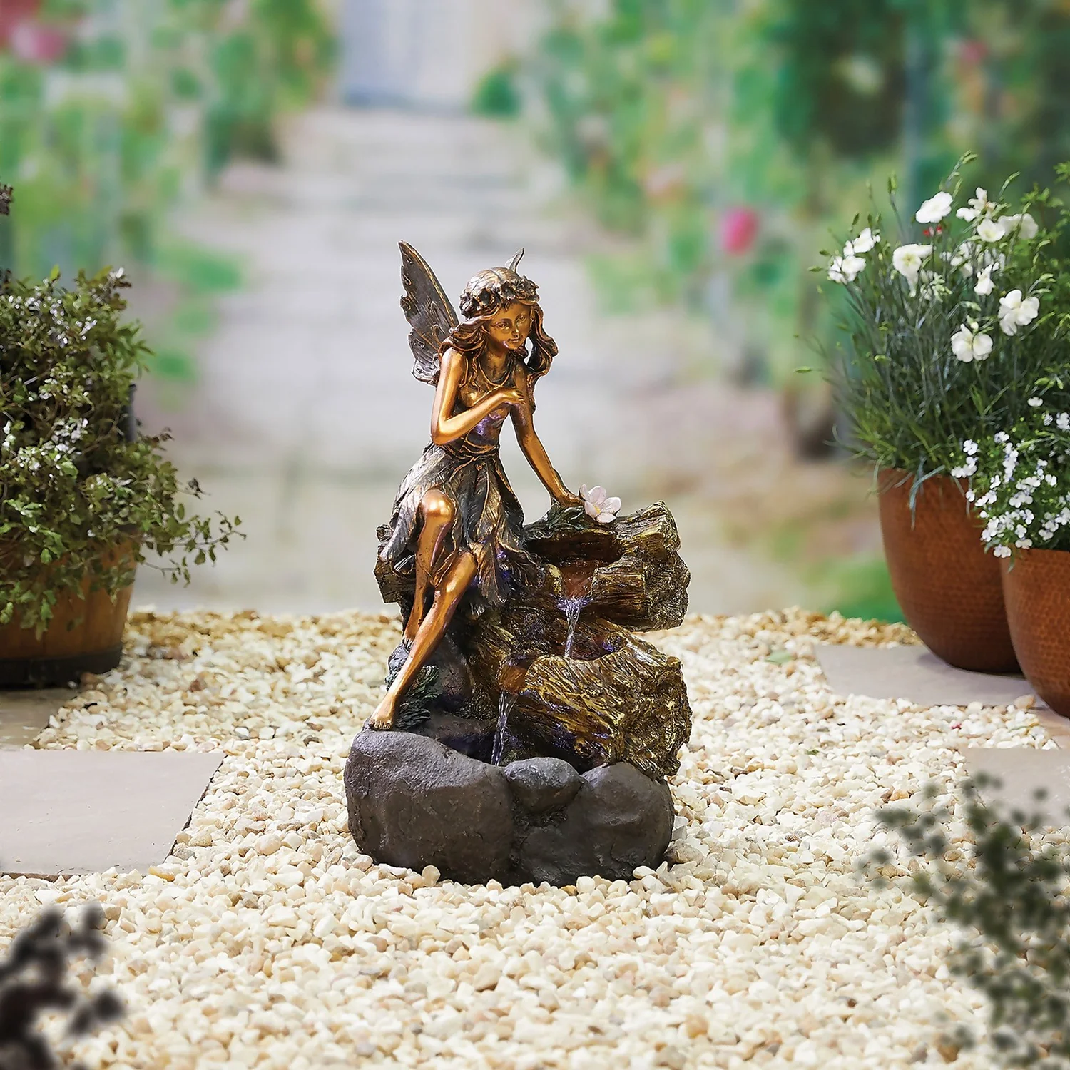 Stylish Fountain Pixie Spills Water Feature With LEDs 4 Stylish Fountain Pixie Spills Water Feature With LEDs - Image 2