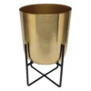 Brass Indoor Plant Pot With Cross Stand - 13.5cm -Garden Decoration Shop 13887188 1284999809603489