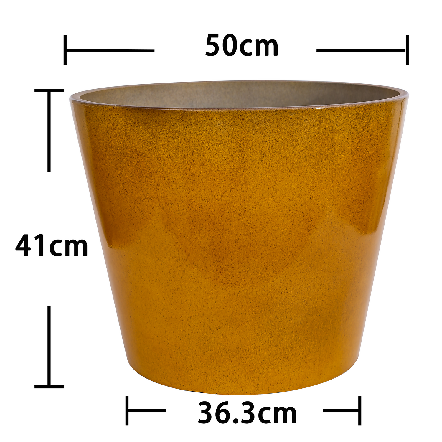Glazed Finish Planter Mustard 50cm 6 Glazed Finish Planter Mustard 50cm - Image 4
