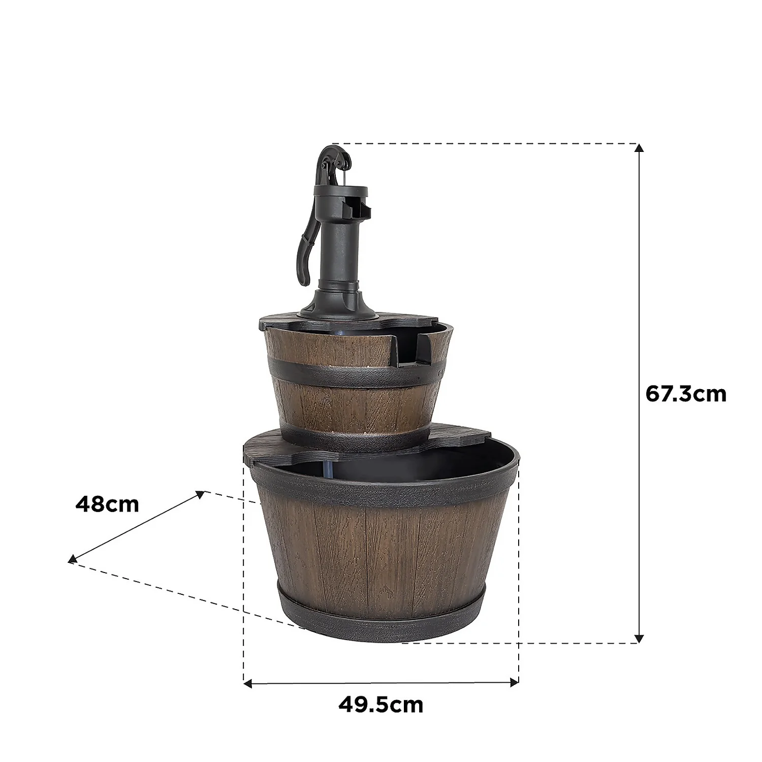Stylish Fountain Whiskey Barrels Garden Water Feature 11 Stylish Fountain Whiskey Barrels Garden Water Feature - Image 9