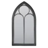 MirrorOutlet Black Somerley Chapel Arch Metal Garden Mirror - 112x61cm -Garden Decoration Shop 13950556 1694987139501658