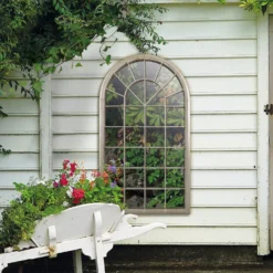 MirrorOutlet Somerley Eden Country Arch Large Metal Garden Mirror - 129x76cm -Garden Decoration Shop 13950557 2014987139974299