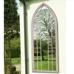 MirrorOutlet Somerley Sunflower Gothic Arch Large Garden Mirror - 150x61 Cm -Garden Decoration Shop 13950558 7214987173116409