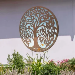 MirrorOutlet Swirl Tree Round Garden Mirror - 100cm 7 MirrorOutlet Swirl Tree Round Garden Mirror - 100cm -Garden Decoration Shop 13950587 1874987139291019