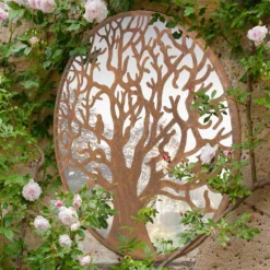 MirrorOutlet Bird Round Garden Mirror - 60cm -Garden Decoration Shop 13950588 9794987140016602