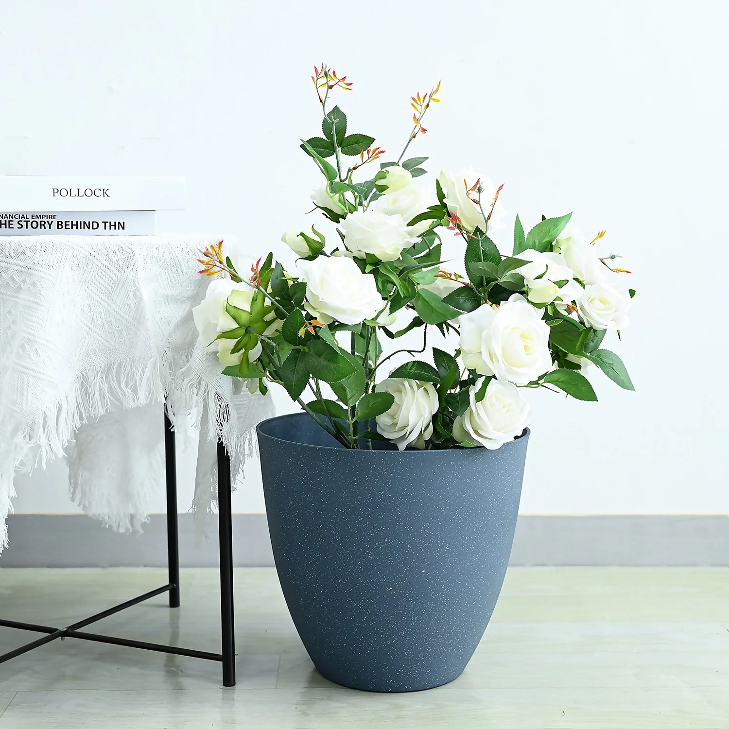 Grey Stone Look Planter - 40.5cm 4 Grey Stone Look Planter - 40.5cm - Image 2