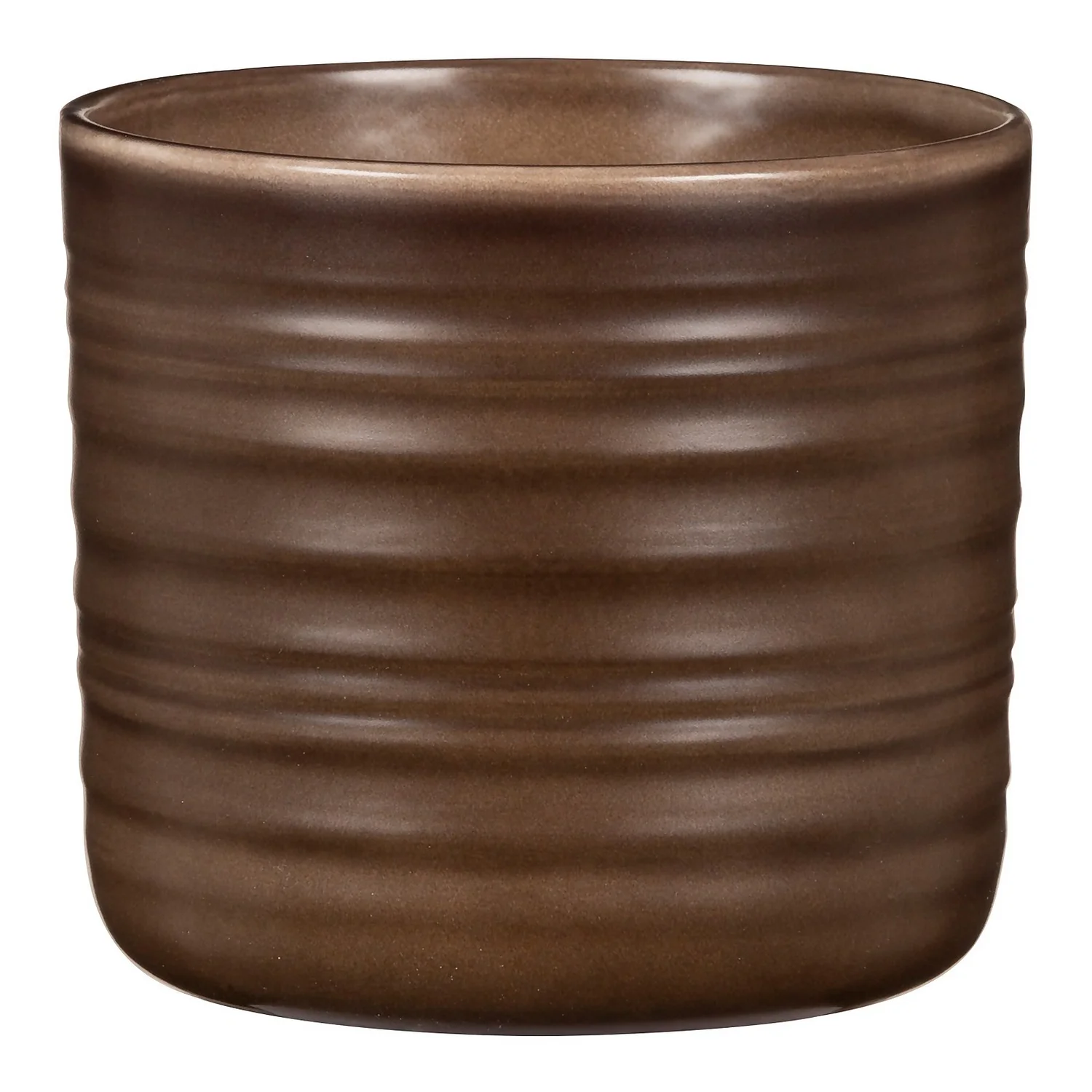 Scheurich Ripple Brown Indoor Pot - 12cm 3 Scheurich Ripple Brown Indoor Pot - 12cm