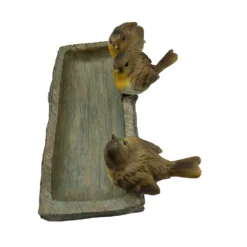 Homebase Wood Log Bird Bath With Birds -Garden Decoration Shop 13955522 7495014596921816