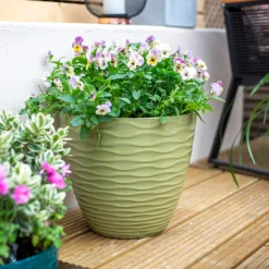 Wave Pot Olive - 33cm 9 Wave Pot Olive - 33cm -Garden Decoration Shop 13973617 2045011239797808