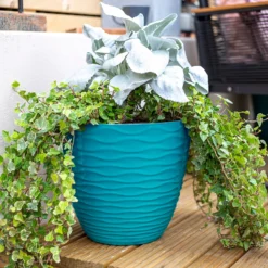 Wave Pot Teal - 33cm -Garden Decoration Shop 13973618 1505011239695985