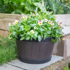 Banded Whiskey Barrel Planter - 39cm 8 Banded Whiskey Barrel Planter - 39cm -Garden Decoration Shop 13973620 9525011238741097