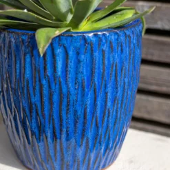 Chiswick Textured Pot Blue - 38cm -Garden Decoration Shop 13973623 2015011239399195