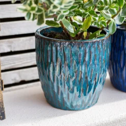 Chiswick Textured Pot Green - 18cm -Garden Decoration Shop 13973631 7305011239350721