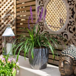 Chiswick Textured Pot Black - 38cm -Garden Decoration Shop 13973633 1535011242750342