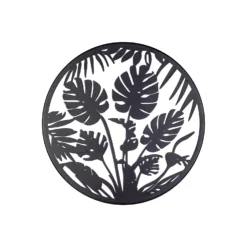 Jungle Leaf Garden Wall Art 35cm - Black