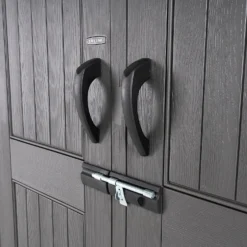 Lifetime 7x7ft Outdoor Storage Shed - Rough-Cut Grey -Garden Decoration Shop 13997403 1835000055142995