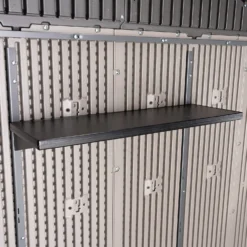 Lifetime 7x7ft Outdoor Storage Shed - Rough-Cut Grey -Garden Decoration Shop 13997403 5775000055102387