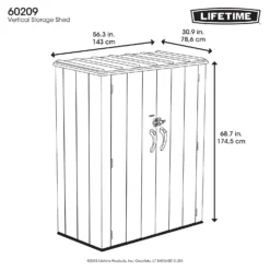 LIFETIME 1500L Vertical Storage Shed - Rough-Cut Brown -Garden Decoration Shop 13997404 6944999835363736
