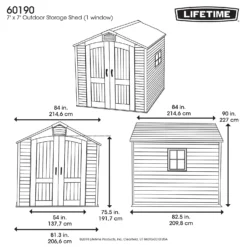 Lifetime 7x7ft Outdoor Storage Shed - Beige -Garden Decoration Shop 13997407 1584999834797558