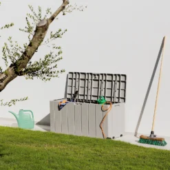 Toomax Bravo Garden Storage Box 270L - Warm Grey -Garden Decoration Shop 13997481 1945004537356445